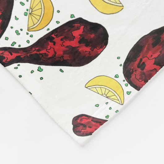 Indiaas voedseltandoorkoken Tandoori Chicken Fleece Deken (Hoek)