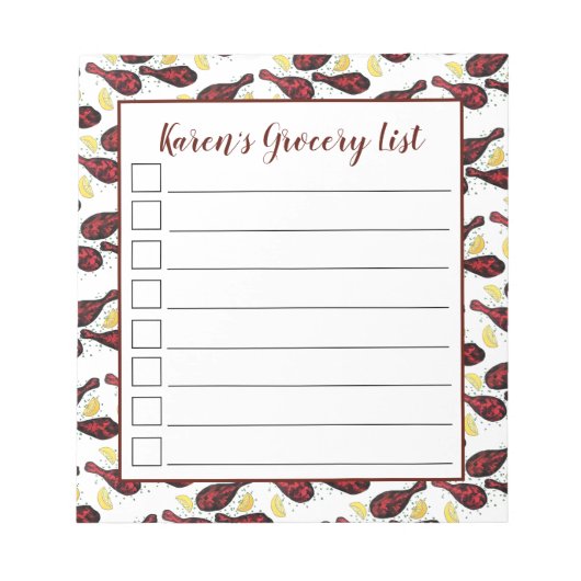 Indiaas voedseltandoorkoken Tandoori Chicken Notitieblok (Voorkant)