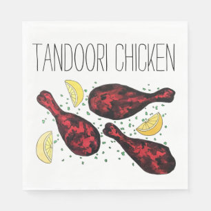 Indiaas voedseltandoorkoken Tandoori Chicken Servet