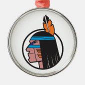 Indiaas Warrior Head Metalen Ornament (Voorkant)