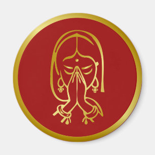 Indiaas welkomstgebaar - Namaskar Magneet