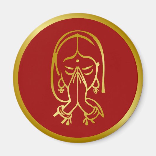 Indiaas welkomstgebaar - Namaskar Magneet (Voorkant)
