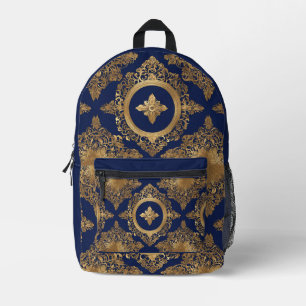 Indian All over print Blauw Gouden Rugzak