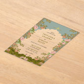 Indian Arch Floral esthetische bruiloft Acryl Uitnodigingen (Laagn)