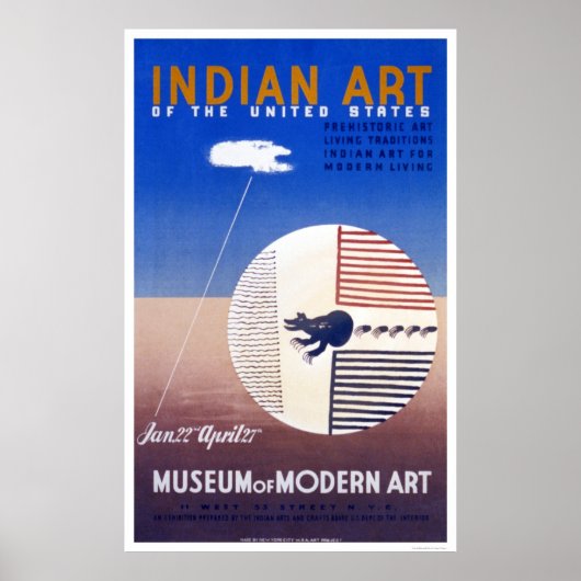 Indian Art in America 1936 WPA Poster (Voorkant)