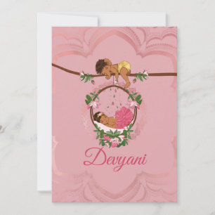 Indian baby girl being verwed by Ganesha Aankondiging