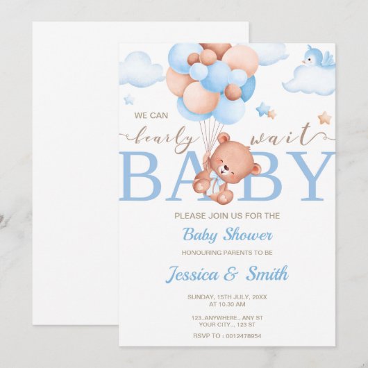Indian Baby shower Invitation Kaart boy (Voorkant / Achterkant)