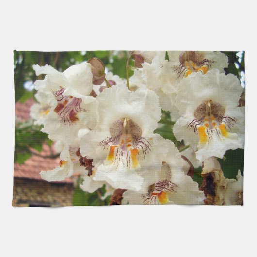 Indian Bean Tree Bloemen Theedoek (Horizontaal)