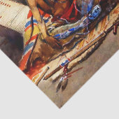 "Indian Beauty Parlor" door Charles M Russell Tissuepapier (Detail)