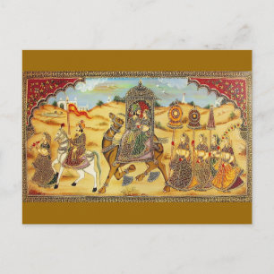 INDIAN - BETAALMARRIAGE-PROCESSIE MET CAMELS BRIEFKAART