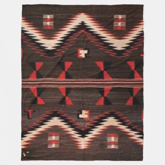 INDIAN BLANKET (gesimuleerd) Vliegtuigbakken Fleece Deken (Voorkant)