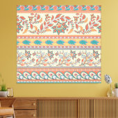 Indian Bloemen Grenzen Naadloos Patroon Canvas Afdruk (Insitu (Woonkamer))