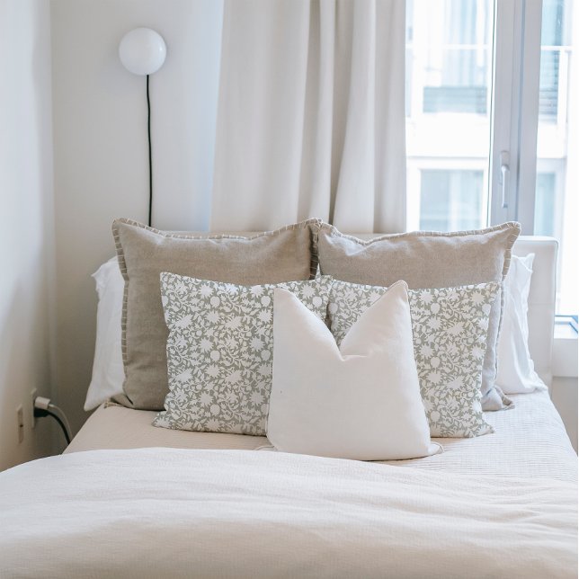 Indian blokdruk geïnspireerd salie kussen (Creator heeft geüpload)