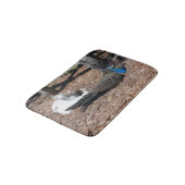 Indian Blue & White Pheasants bathmat Badmat (Gekanteld)