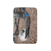 Indian Blue & White Pheasants bathmat Badmat (Voorkant Verticaal)