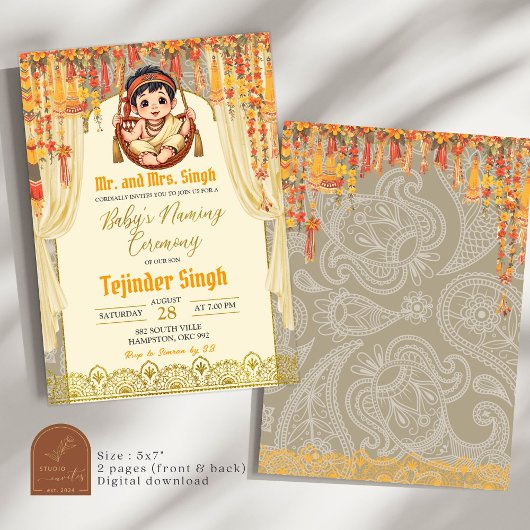 Indian Boy Baby Naming Ceremony Kaart