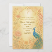 Indian Bride Haldi Ceremony Pauw Bloemen Kaart (Voorkant)