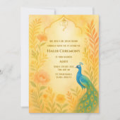 Indian Bride Haldi Ceremony Pauw Bloemen Kaart (Voorkant)