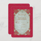 Indian Bride - RSVP Invitation Kaart (Voorkant / Achterkant)