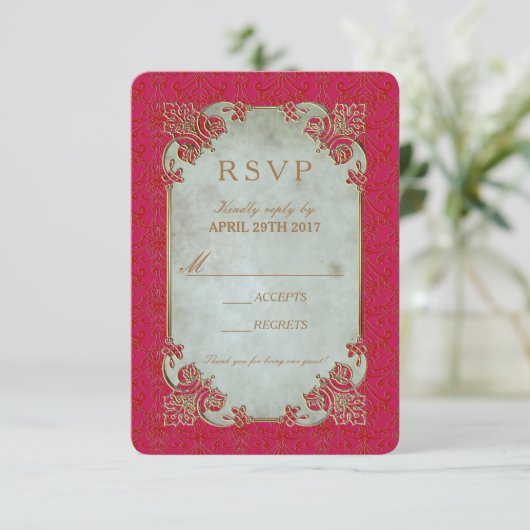 Indian Bride - RSVP Invitation Kaart (Staand voorkant)