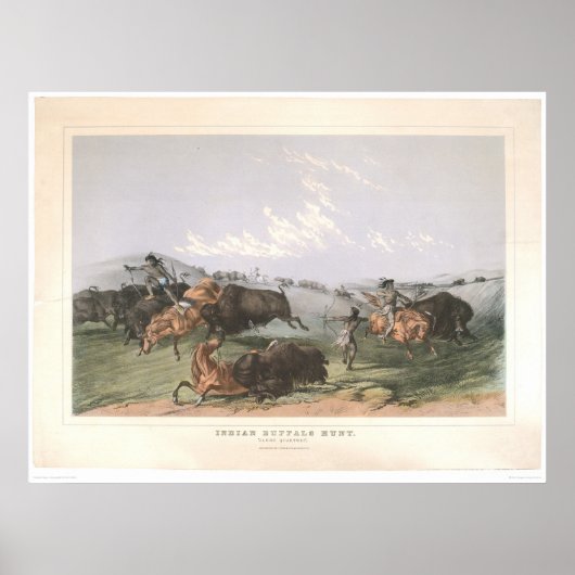 Indian Buffalo Hunt: "Close Quarters" (0743A) Poster (Voorkant)