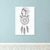 Indian Chief dream Catcher Native American Art Canvas Afdruk (Insitu (Houten vloer))