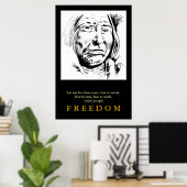 Indian Chief Ink Sketch Motivatie Poster (Thuiskantoor)