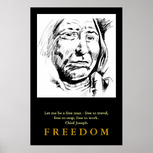 Indian Chief Ink Sketch Motivatie Poster