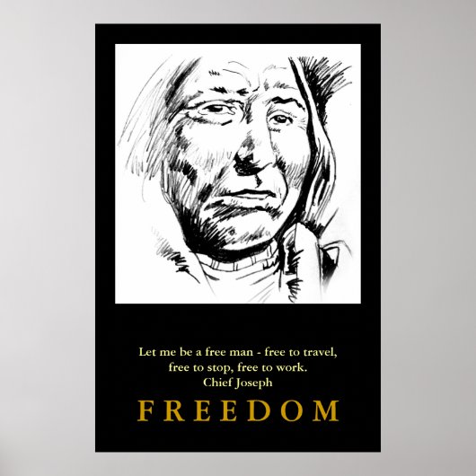 Indian Chief Ink Sketch Motivatie Poster (Voorkant)
