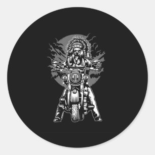 Indian Chief Motorcycle Ronde Sticker
