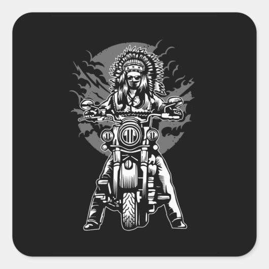 Indian Chief Motorcycle Vierkante Sticker (Voorkant)