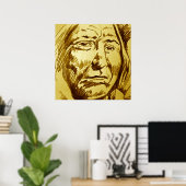 Indian Chief Pencil Sketch Poster (Thuiskantoor)