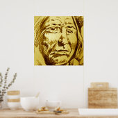 Indian Chief Pencil Sketch Poster (Keuken)