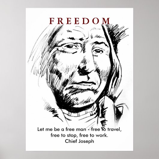 Indian Chief Sketch Motivatie Poster Poster (Voorkant)