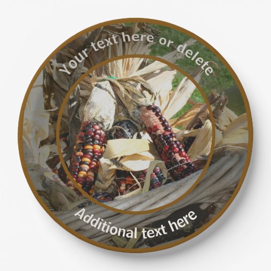 Indian Corn Herfst Autumn Gepersonaliseerde Partij Papieren Bordje (Voorkant)