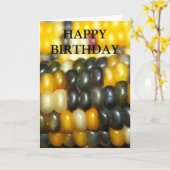 Indian Corn op de Cob HAPPY BIRTHDAY Kaart (Gele Bloem)