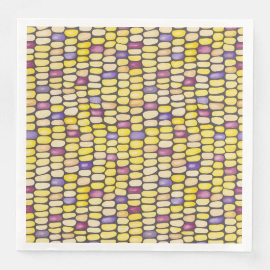 Indian Corn Waterverf Pattern Dinner Napkins Servet (Voorkant)