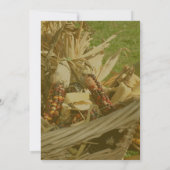 Indian Corn Wicker Basket Herfst Kaart (Achterkant)