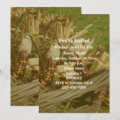 Indian Corn Wicker Basket Herfst Kaart (Voorkant / Achterkant)