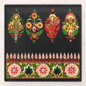 Indian Cotton Fabric Glazen Onderzetter (Voorkant)