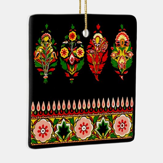 Indian Cotton Fabric Keramisch Ornament (Rechts)