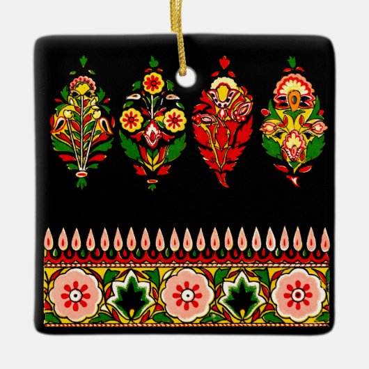 Indian Cotton Fabric Keramisch Ornament (Voorkant)