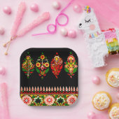 Indian Cotton Fabric Papieren Bordje (Feest)