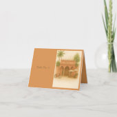 Indian Courtyard Bestemming trouwtafel nummer Bedankkaart (Voorkant)