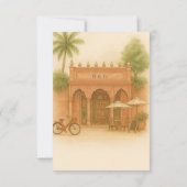 Indian Courtyard Destination bruiloft Escape RSVP Kaartje (Achterkant)