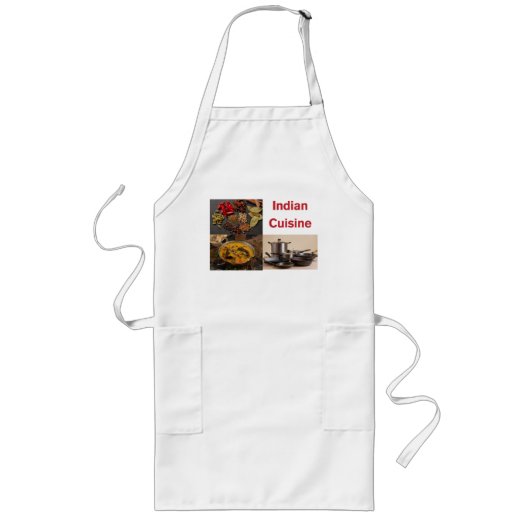 Indian Cuisine Chef’s Apron – Traditional Food Art Lang Schort (Voorkant)