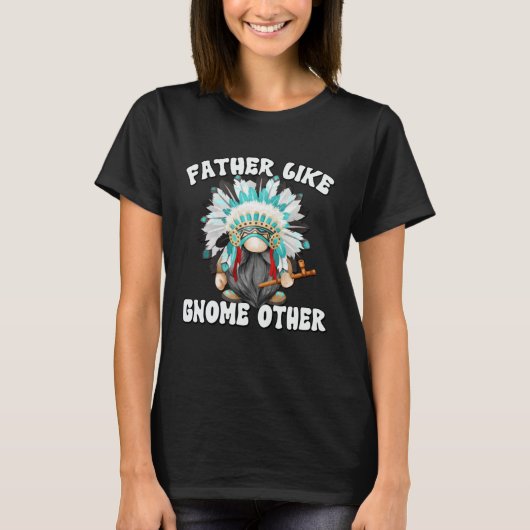 Indian Dad Gnome Graphic For Men Peacepipe Native  T-shirt (Voorkant)