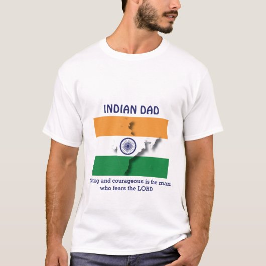 INDIAN DAD Sterke Moedige Gepersonaliseerde T-shirt (Voorkant)