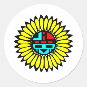 Indian Dance Shield Ronde Sticker