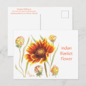 Indian Deken Bloem Post Kaart (Voorkant / Achterkant)